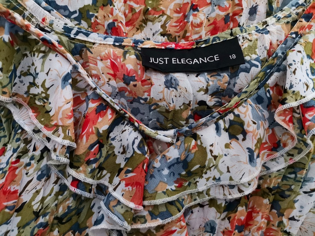 Just elegance Rozmiar 18 (46) Kolor Zielony W serek Tunika Bluzka Krótki rękaw Just elegance Rozmiar 18 (46) Kolor Zielony W serek Tunika Bluzka Krótki rękaw