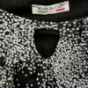 Italy Rozmiar M Kolor Czarny Keyhole Crew Neck Bluzka Długi rękaw Materiał Wiskoza