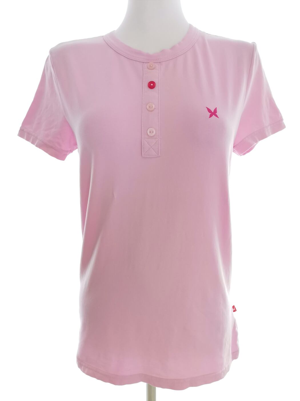 Kari Traa Rozmiar M Kolor Różowy Crew Neck T-Shirt Krótki rękaw Materiał Bawełna