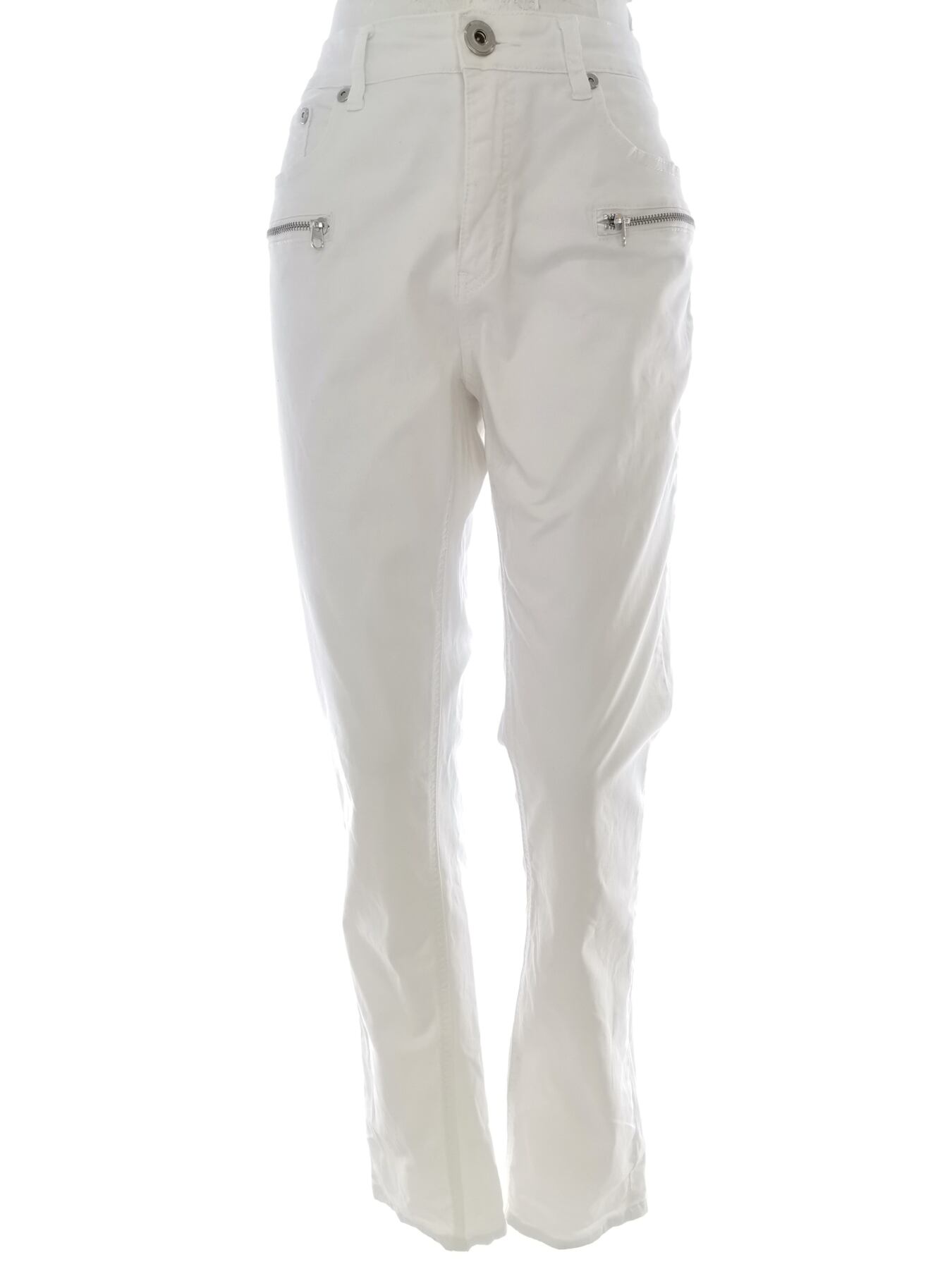 Marc lauge Rozmiar 42 Kolor Biały Spodnie Eleganckie Materiał Bawełna