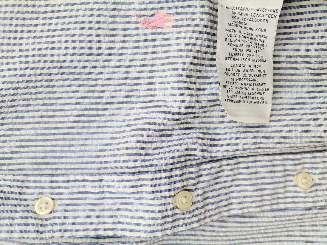 IMG_20220916_102814.jpg Polo Ralph Lauren Rozmiar XXL Kolor Niebieski Pasy Kołnierz Męska Koszula Casual Krótki rękaw Materiał Bawełna 100%