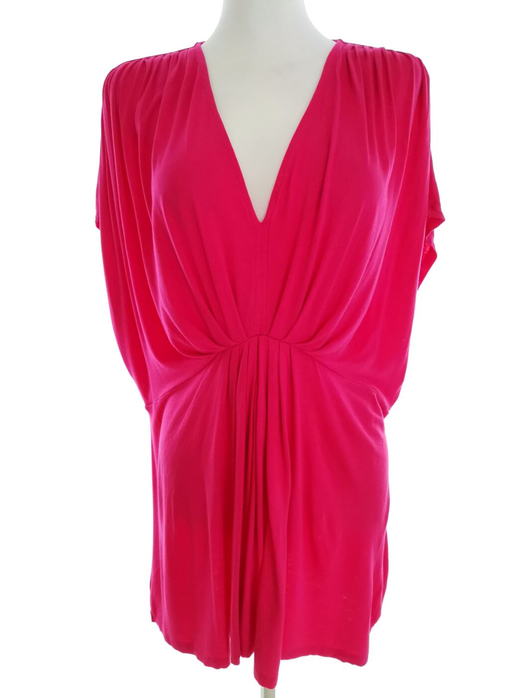 Lane Bryant Rozmiar 18/20 (46/48) Kolor Różowy W serek Tunika Bluzka Krótki rękaw Materiał Rayon