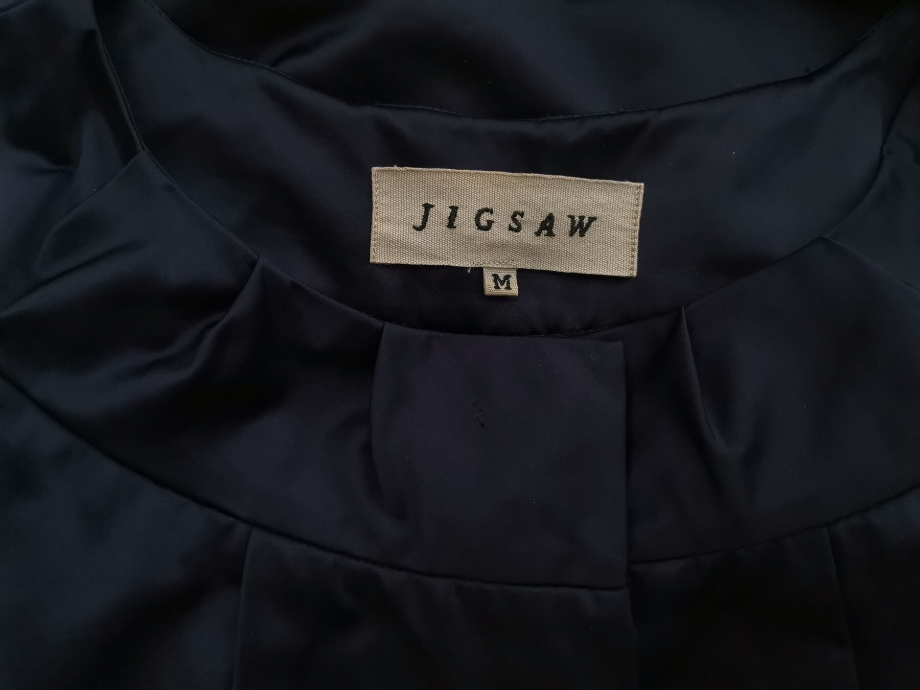 IMG_20220916_142639.jpg JIGSAW Rozmiar M Kolor Granatowy Okrągły dekolt Żakiet z zapięciem Rękaw 3/4 Materiał Bawełna