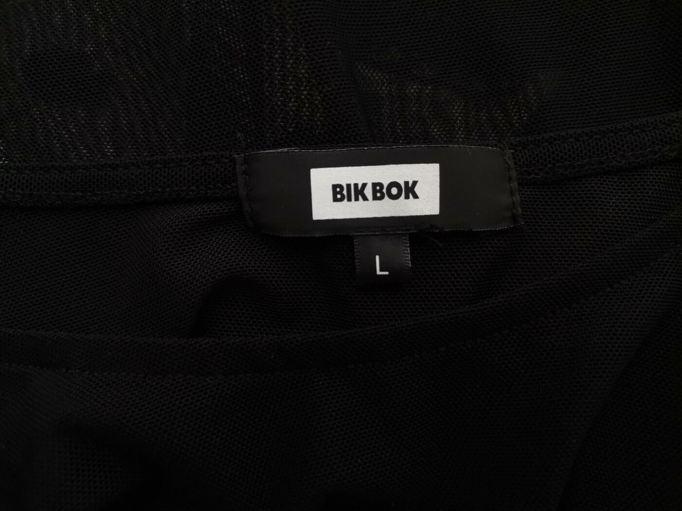 BIK BOK Rozmiar L Kolor Czarny Okrągły dekolt Bluzka Krótki rękaw Materiał Bawełna