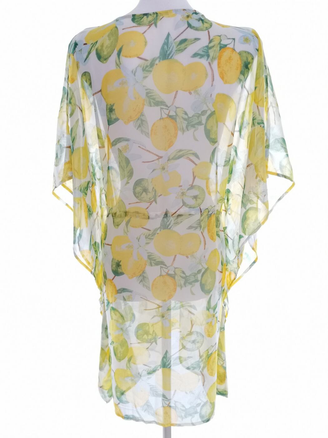Vintage Rozmiar 46/48 Kolor Żółty Floral Owoce W serek Tunika Bluzka Krótki rękaw Vintage Rozmiar 46/48 Kolor Żółty Floral Owoce W serek Tunika Bluzka Krótki rękaw