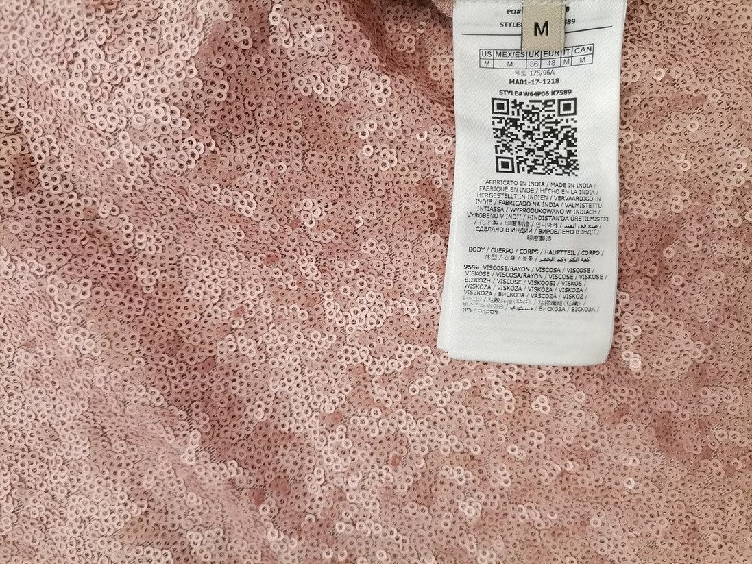 IMG_20220920_113136.jpg Guess Rozmiar M Kolor Pudrowy Róż Dekolt U Bluzka Długi rękaw Materiał Wiskoza