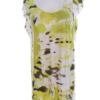 Vintage Rozmiar 42/44 Kolor Zielony Floral Owoce Okrągły dekolt Tunika Bluzka Krótki rękaw