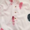 SHEILAY Rozmiar M Kolor Różowy Split Crew Neck Bluzka Rękaw 3/4