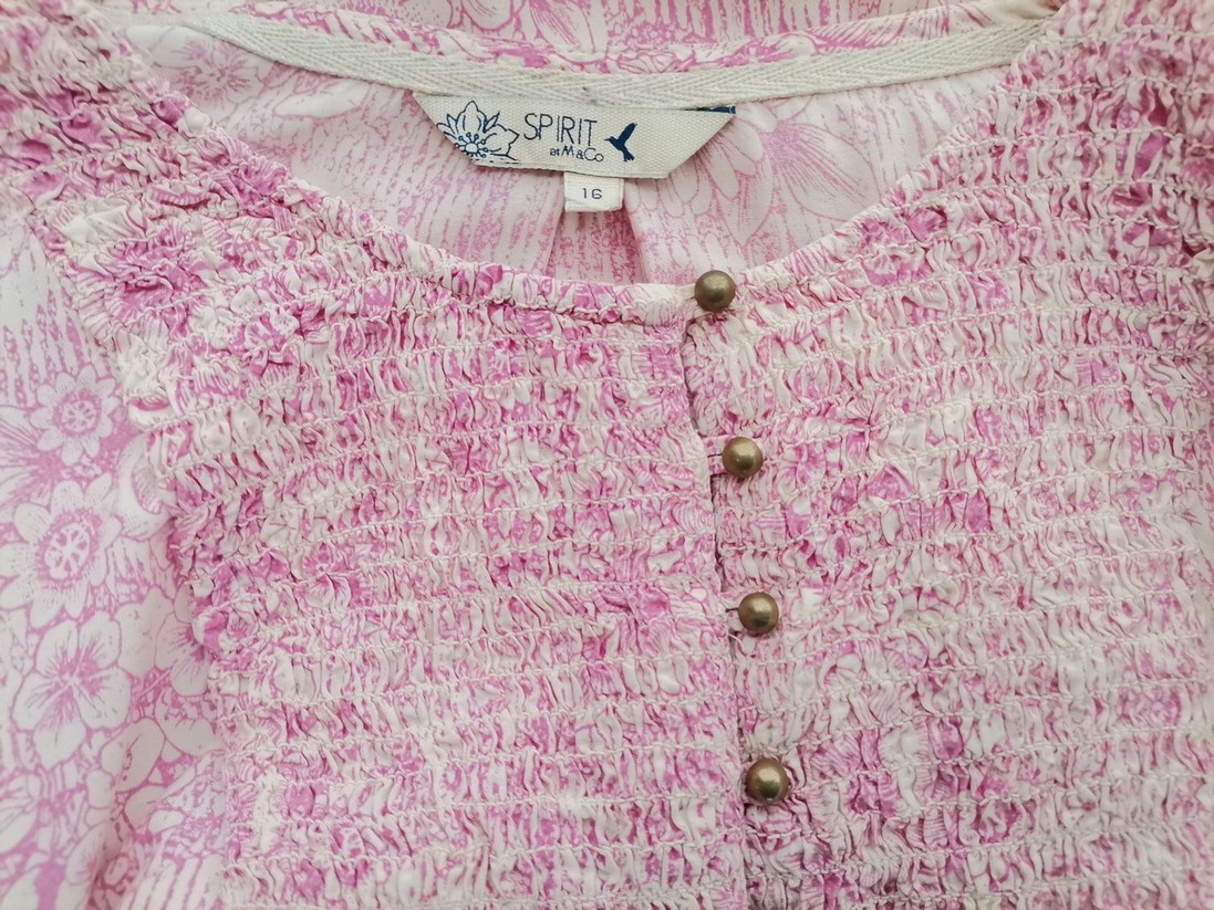 M&Co Rozmiar 16 (44) Kolor Różowy Okrągły dekolt Tunika Popover Bluzka Rękaw 3/4 Materiał Wiskoza 100% M&Co Rozmiar 16 (44) Kolor Różowy Okrągły dekolt Tunika Popover Bluzka Rękaw 3/4 Materiał Wiskoza 100%