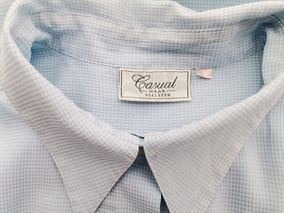 Casual WEAR ADELSTEN Rozmiar 46/48 Kolor Niebieski Krata Kołnierz Tunika Zapinana Bluzka Krótki rękaw Casual WEAR ADELSTEN Rozmiar 46/48 Kolor Niebieski Krata Kołnierz Tunika Zapinana Bluzka Krótki rękaw