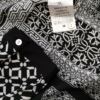 Andrea Rozmiar M Kolor Czarny Geometryczny Split Crew Neck Tunika Zapinana Bluzka Długi rękaw