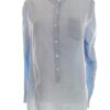 Nue notes Rozmiar 40 Kolor Niebieski Pasy Keyhole Crew Neck Bluzka Popover Guziki Długi rękaw Materiał Bawełna 100%