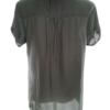 Maison scotch Rozmiar 2 (40) Kolor Szary Keyhole Crew Neck Bluzka Popover Guziki Krótki rękaw