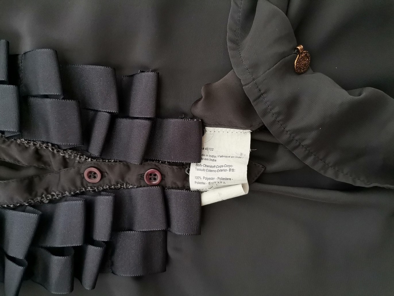 IMG_20220923_130337.jpg Maison scotch Rozmiar 2 (40) Kolor Szary Keyhole Crew Neck Bluzka Popover Guziki Krótki rękaw