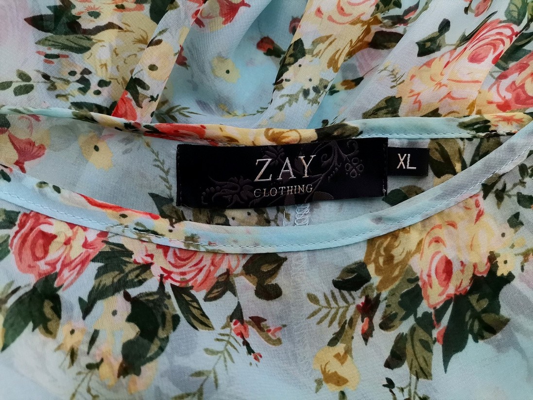 Zay Rozmiar XL Kolor Niebieski Kwadratowy dekolt Tunika Bluzka Rękaw 3/4 Zay Rozmiar XL Kolor Niebieski Kwadratowy dekolt Tunika Bluzka Rękaw 3/4