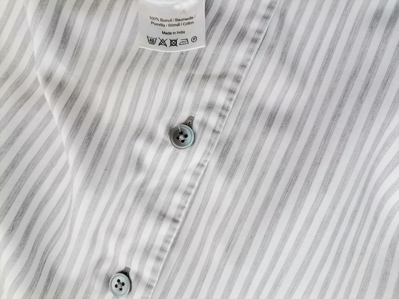 Dressmann Rozmiar 41/42 (L) Kolor Szary Pasy Kołnierz Męska Koszula Elegancka Długi rękaw Materiał Bawełna 100%