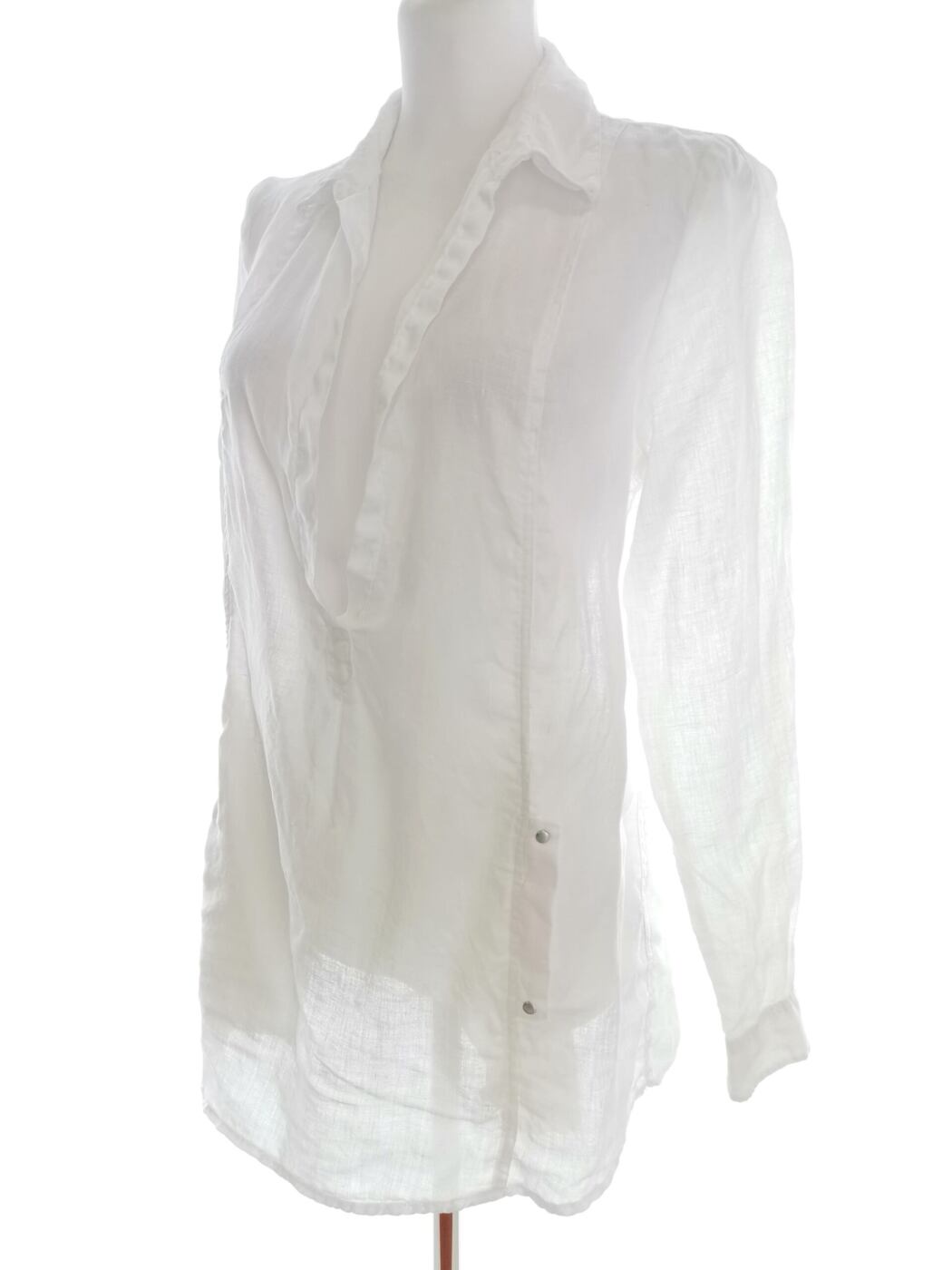 Design by KAPPAhl Rozmiar 36 Kolor Biały Kołnierz Tunika Popover Bluzka Długi rękaw Materiał Len 100% Design by KAPPAhl Rozmiar 36 Kolor Biały Kołnierz Tunika Popover Bluzka Długi rękaw Materiał Len 100%