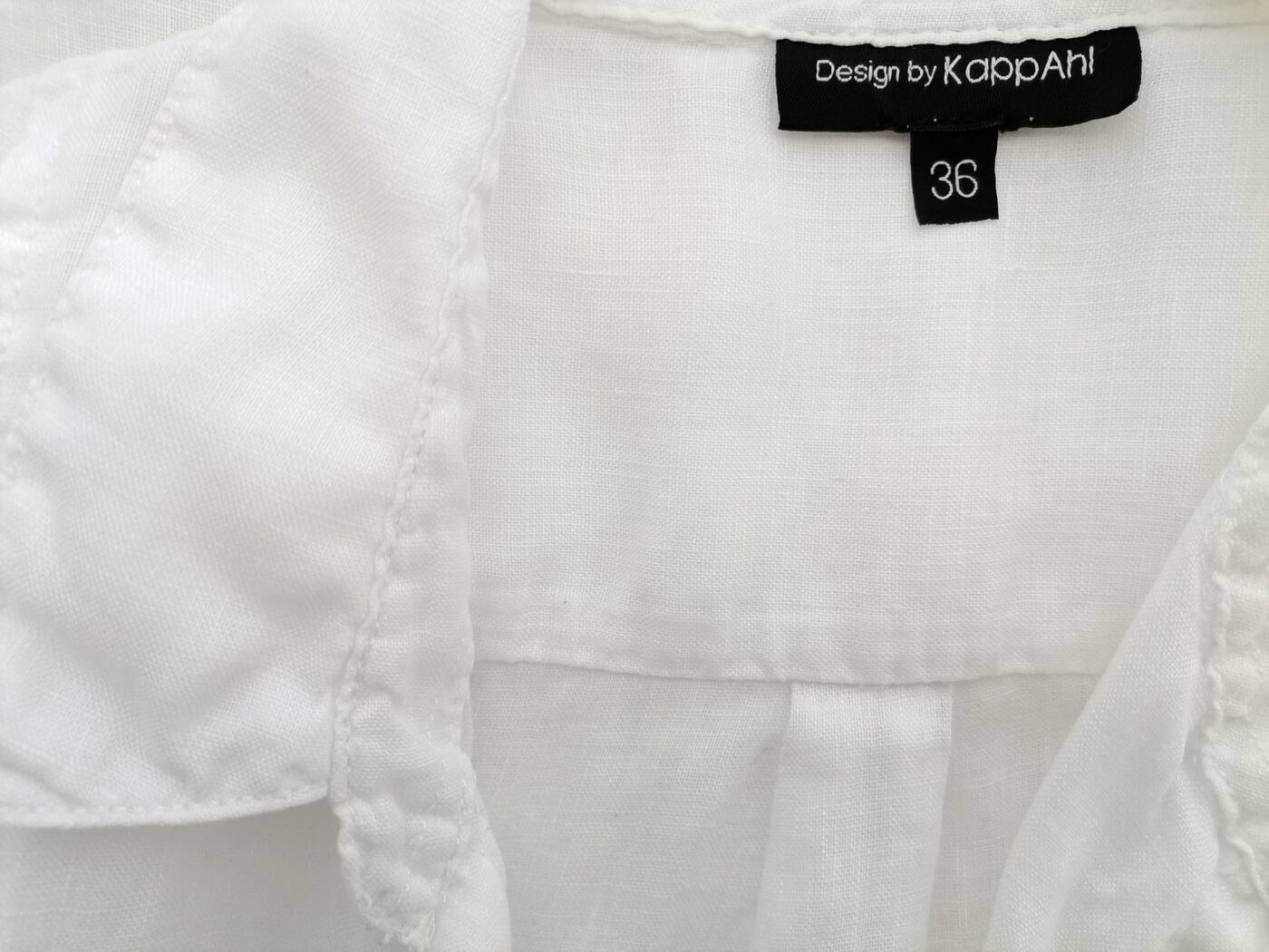 Design by KAPPAhl Rozmiar 36 Kolor Biały Kołnierz Tunika Popover Bluzka Długi rękaw Materiał Len 100% Design by KAPPAhl Rozmiar 36 Kolor Biały Kołnierz Tunika Popover Bluzka Długi rękaw Materiał Len 100%