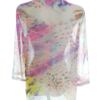 Erfo Original Rozmiar 38 Kolor Różowy Panterka Split Crew Neck Tunika Zapinana Bluzka Rękaw 3/4