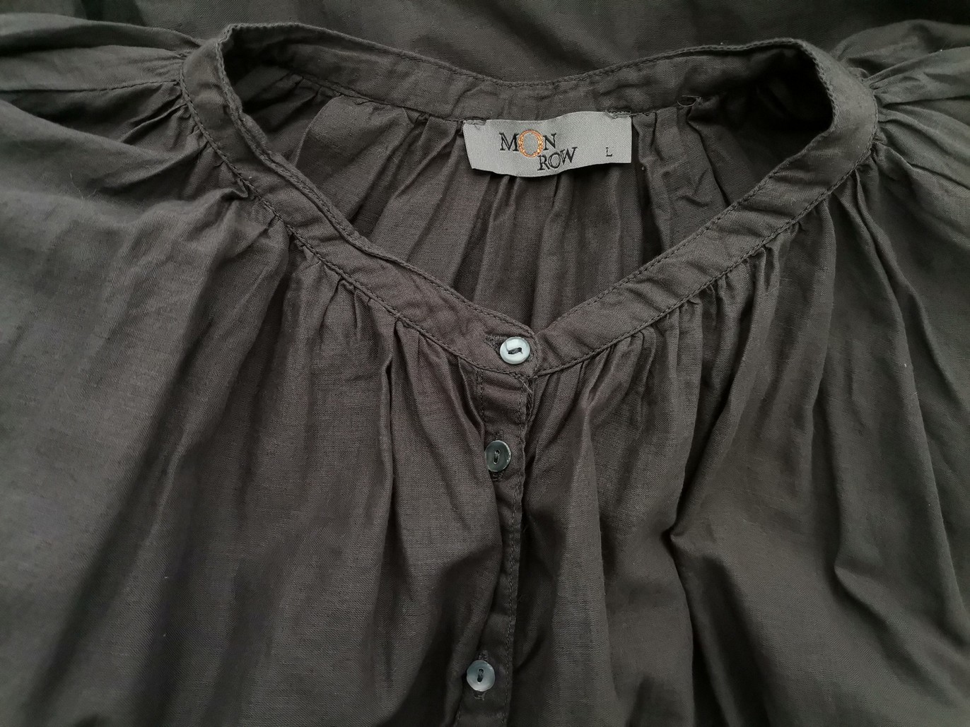 Monrow Rozmiar L Kolor Szary Crew Neck Tunika Popover Bluzka Długi rękaw Materiał Bawełna 100% Monrow Rozmiar L Kolor Szary Crew Neck Tunika Popover Bluzka Długi rękaw Materiał Bawełna 100%