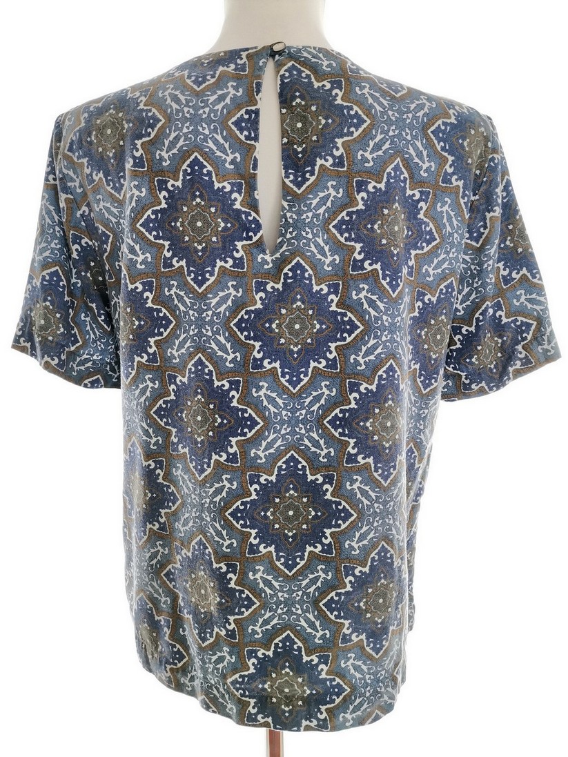 Gant Rozmiar 40 Kolor Niebieski Crew Neck Bluzka Krótki rękaw Materiał Lyocell 100%