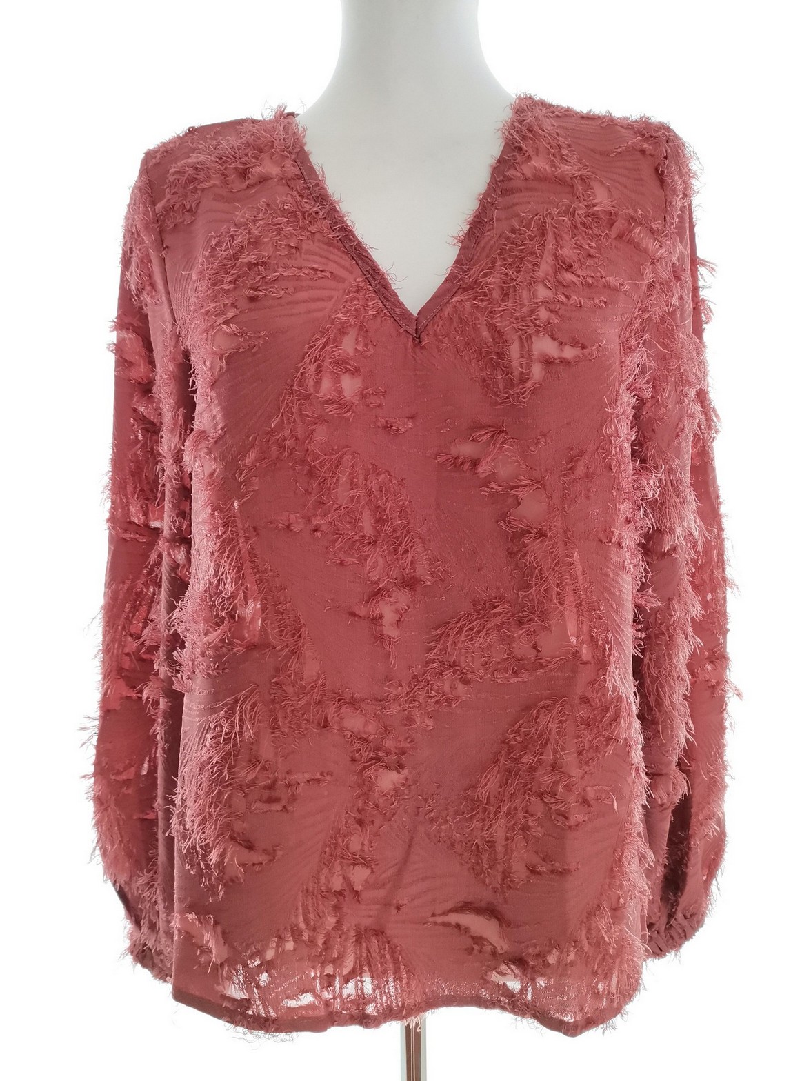 Vintage Rozmiar 38/40 Kolor Różowy W serek Sweter Długi rękaw