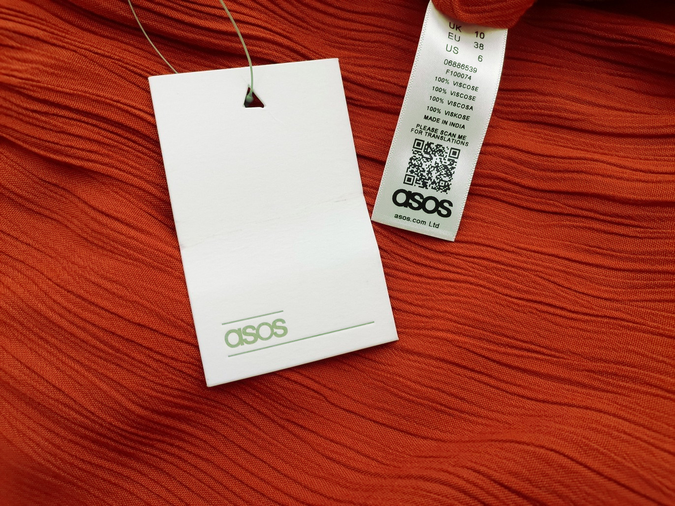 IMG_20221003_123252.jpg ASOS Rozmiar 10 (38) Kolor Pomarańczowy Okrągły dekolt Bluzka Bezrękawnik Materiał Wiskoza 100%