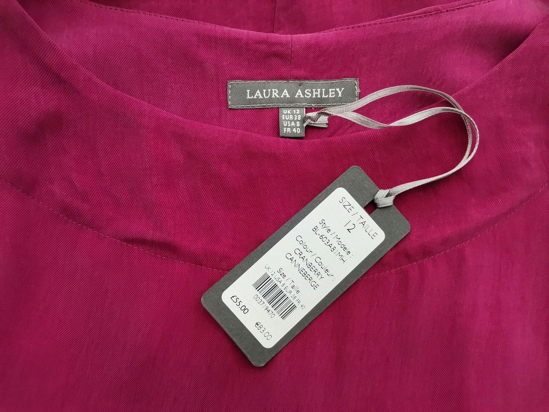 IMG_20221004_120241.jpg Laura ashley Rozmiar 12 (38) Kolor Fuksja Okrągły dekolt Bluzka Krótki rękaw Materiał Cupro 100%