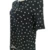 Rozmiar 6 (34) Kolor Granatowy Grochy Keyhole Crew Neck Bluzka Krótki rękaw