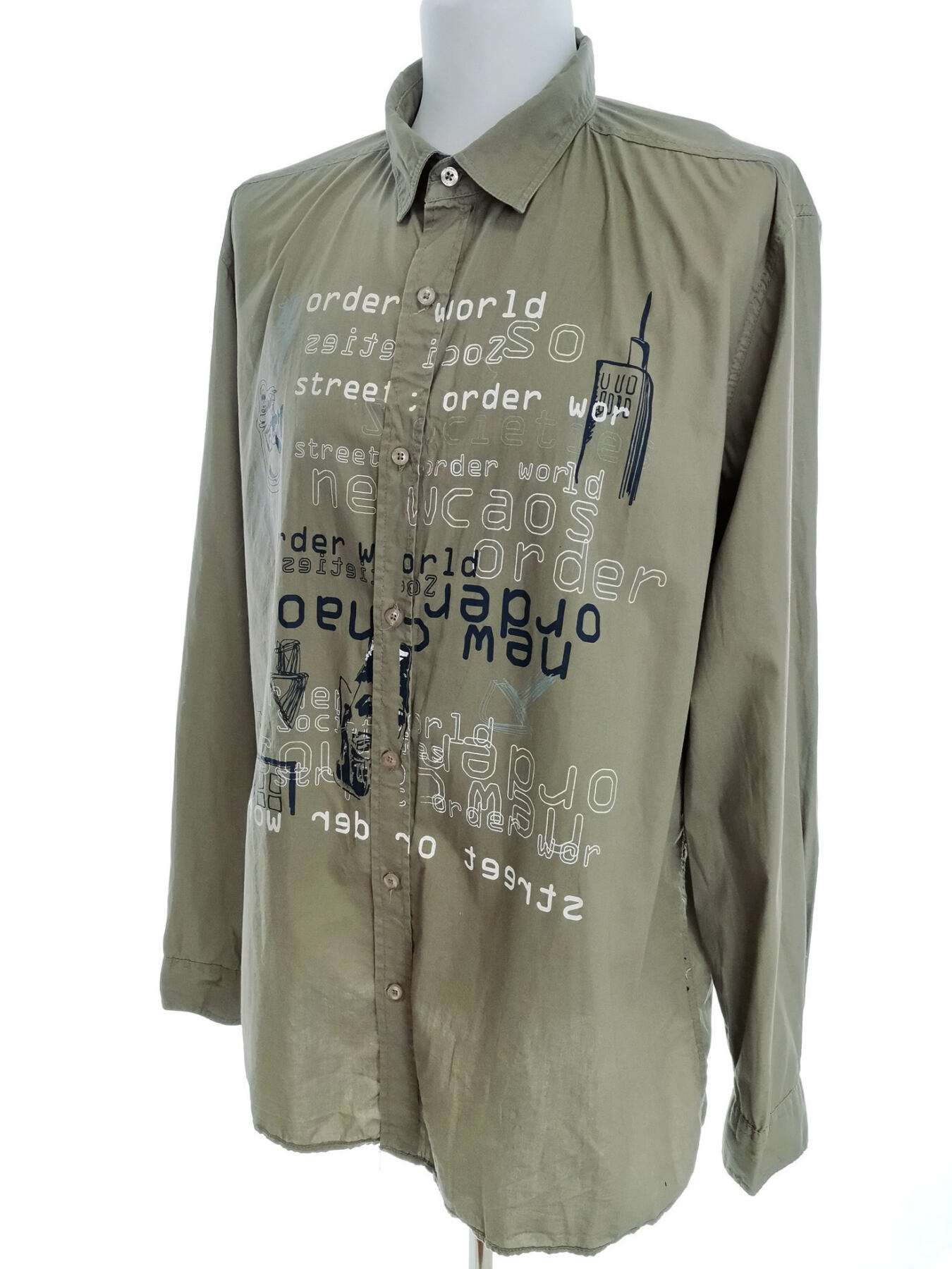 IMG_20221005_133224.jpg MyWear Rozmiar XXL Kolor Khaki Kołnierz Męska Koszula Casual Długi rękaw Materiał Bawełna 100%