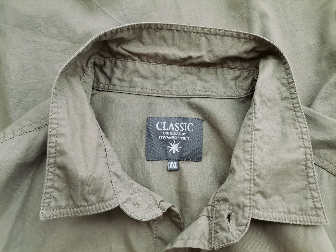 IMG_20221005_133300.jpg MyWear Rozmiar XXL Kolor Khaki Kołnierz Męska Koszula Casual Długi rękaw Materiał Bawełna 100%