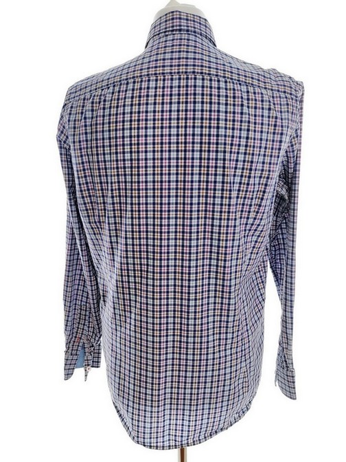 IMG_20221006_120956.jpg Ted Baker Rozmiar 4 (XL) Kolor Niebieski Krata Kołnierz Męska Koszula Casual Długi rękaw Materiał Bawełna 100%