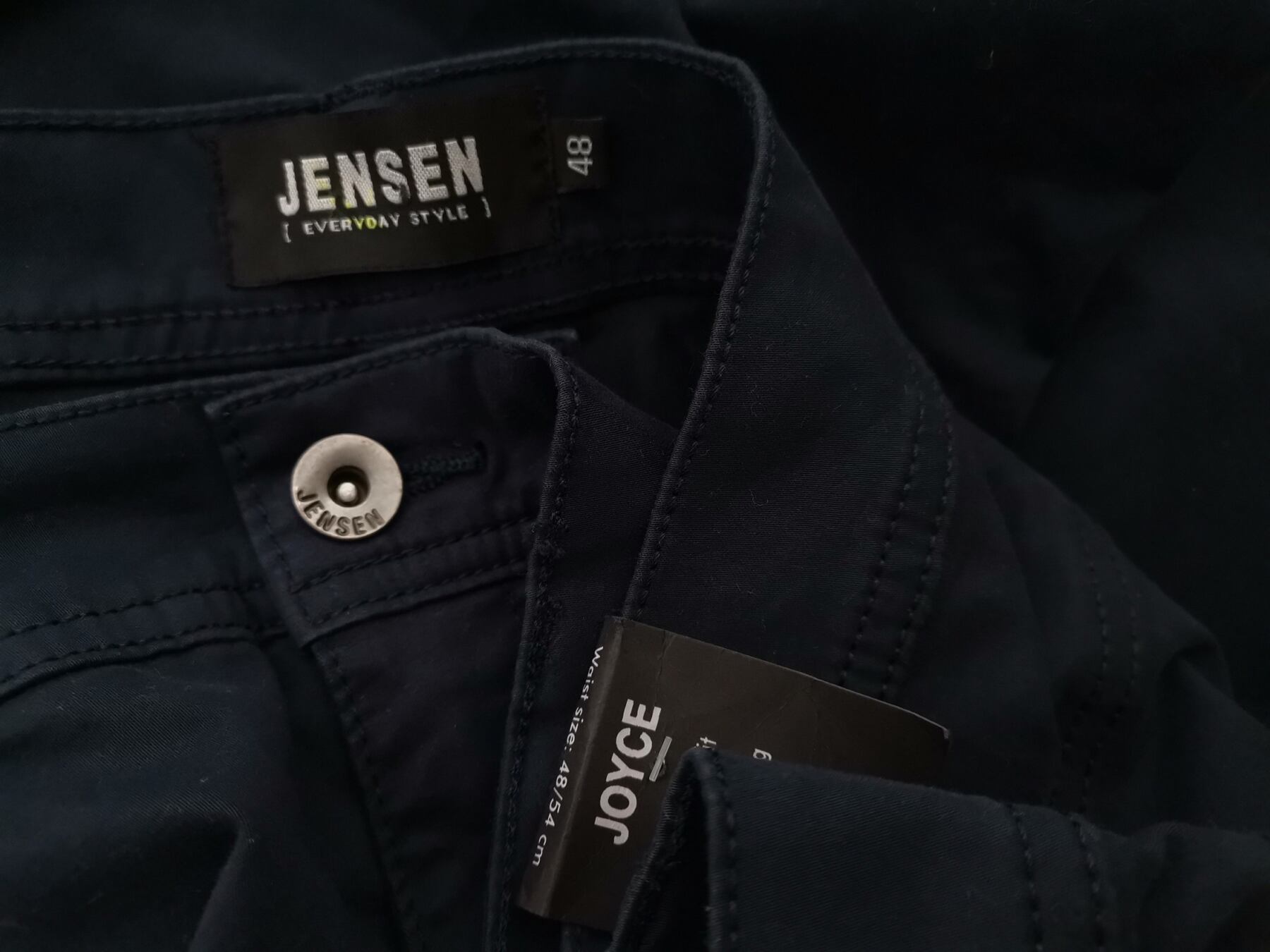 Jensen Rozmiar 48 Kolor Granatowy Spodnie Eleganckie Materiał Bawełna