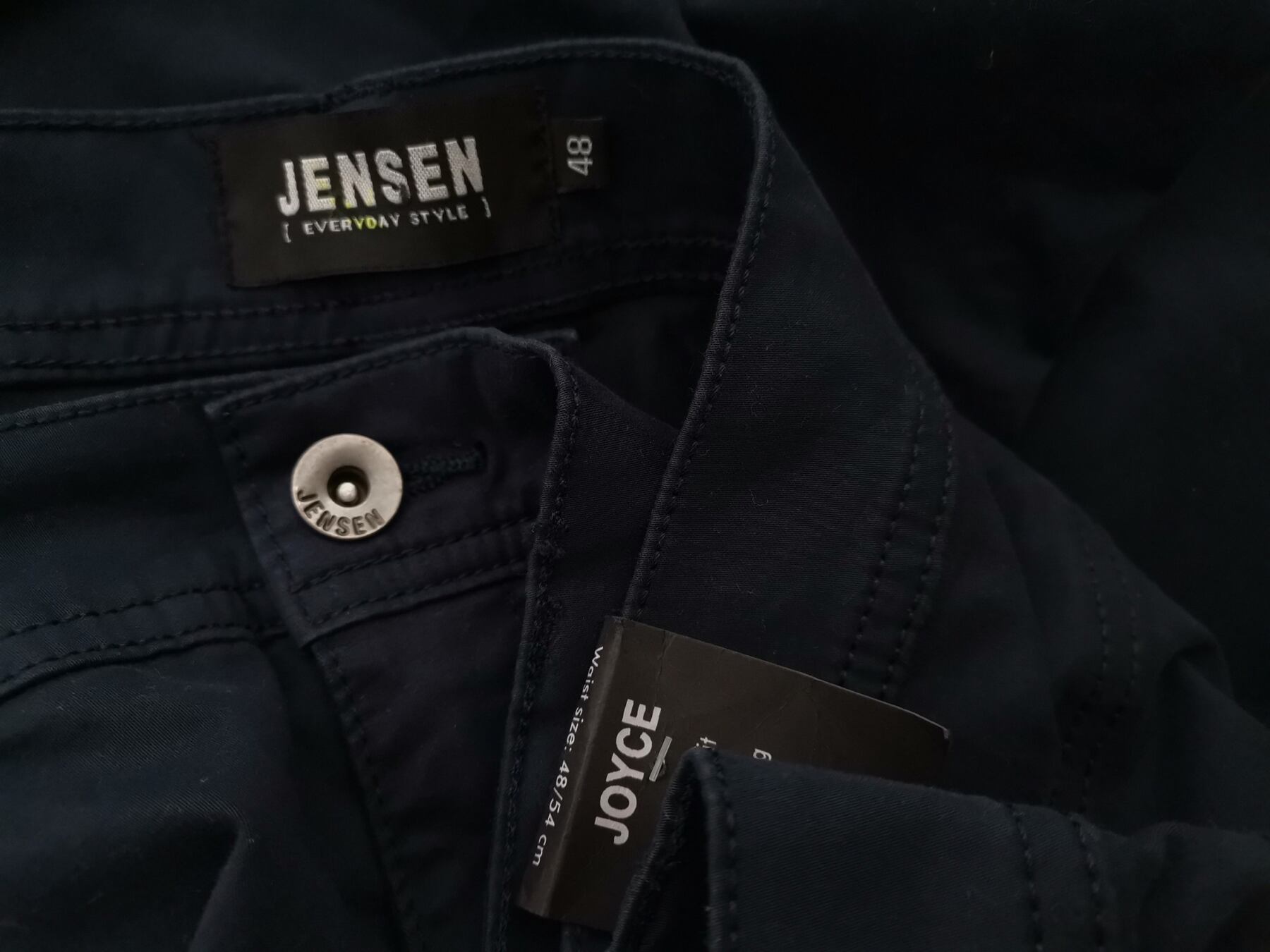 Jensen Rozmiar 48 Kolor Granatowy Spodnie Eleganckie Materiał Bawełna