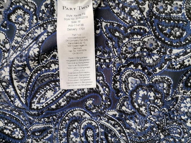 IMG_20221006_134208.jpg Part two Rozmiar M Kolor Granatowy Paisley Split Crew Neck Bluzka Krótki rękaw Materiał Bawełna 100%