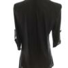 Adc Panacher Rozmiar S/M Kolor Czarny Split Crew Neck Bluzka Popover Guziki Rękaw 3/4 Materiał Bawełna