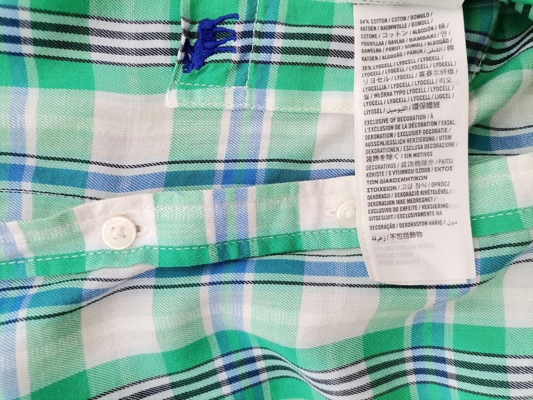 IMG_20221007_120900.jpg ABERCROMBIE & FITCH Rozmiar S Kolor Zielony Krata Kołnierz Koszula Zapinana Bluzka Długi rękaw Materiał Bawełna