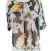 Topshop Rozmiar 8 (36) Kolor Szary Okrągły dekolt Bluzka Krótki rękaw