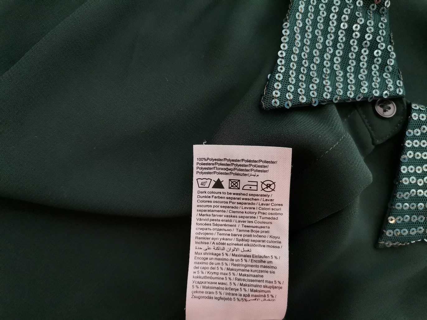 IMG_20221007_124717.jpg Vero moda Rozmiar L Kolor Szmaragdowy Kołnierz Bluzka Zapinana Bezrękawnik