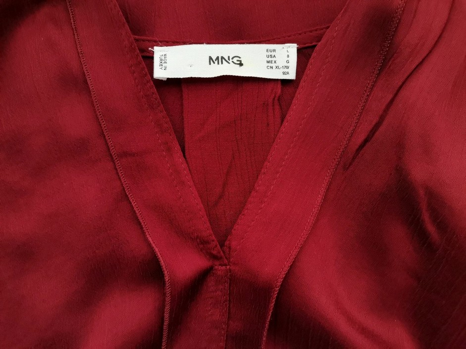 Mng Rozmiar L Kolor Bordowy Split Crew Neck Tunika Bluzka Długi rękaw Materiał Wiskoza 100% Mng Rozmiar L Kolor Bordowy Split Crew Neck Tunika Bluzka Długi rękaw Materiał Wiskoza 100%