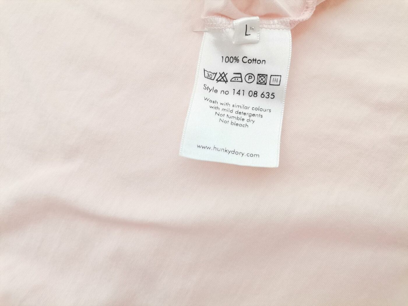 Hunkydory Rozmiar L Kolor Różowy Okrągły dekolt Bluzka Krótki rękaw Materiał Bawełna 100%