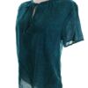 Indiska Rozmiar XS Kolor Niebieski Keyhole Crew Neck Bluzka Krótki rękaw Materiał Wiskoza 100%