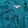 Indiska Rozmiar XS Kolor Niebieski Keyhole Crew Neck Bluzka Krótki rękaw Materiał Wiskoza 100%