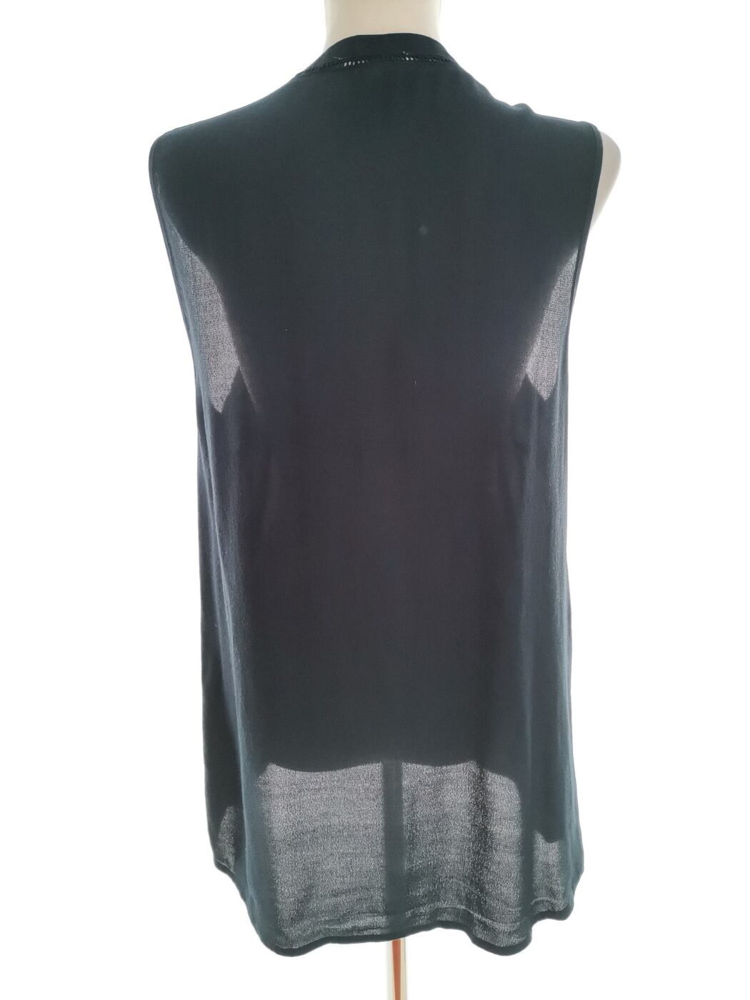 VA VITE Rozmiar 38 Kolor Granatowy Split Crew Neck Tunika Bluzka Bezrękawnik Materiał Wiskoza 100%
