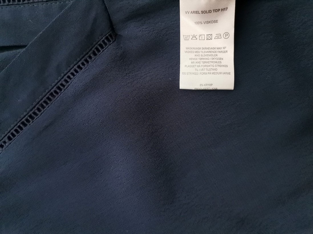 VA VITE Rozmiar 38 Kolor Granatowy Split Crew Neck Tunika Bluzka Bezrękawnik Materiał Wiskoza 100%