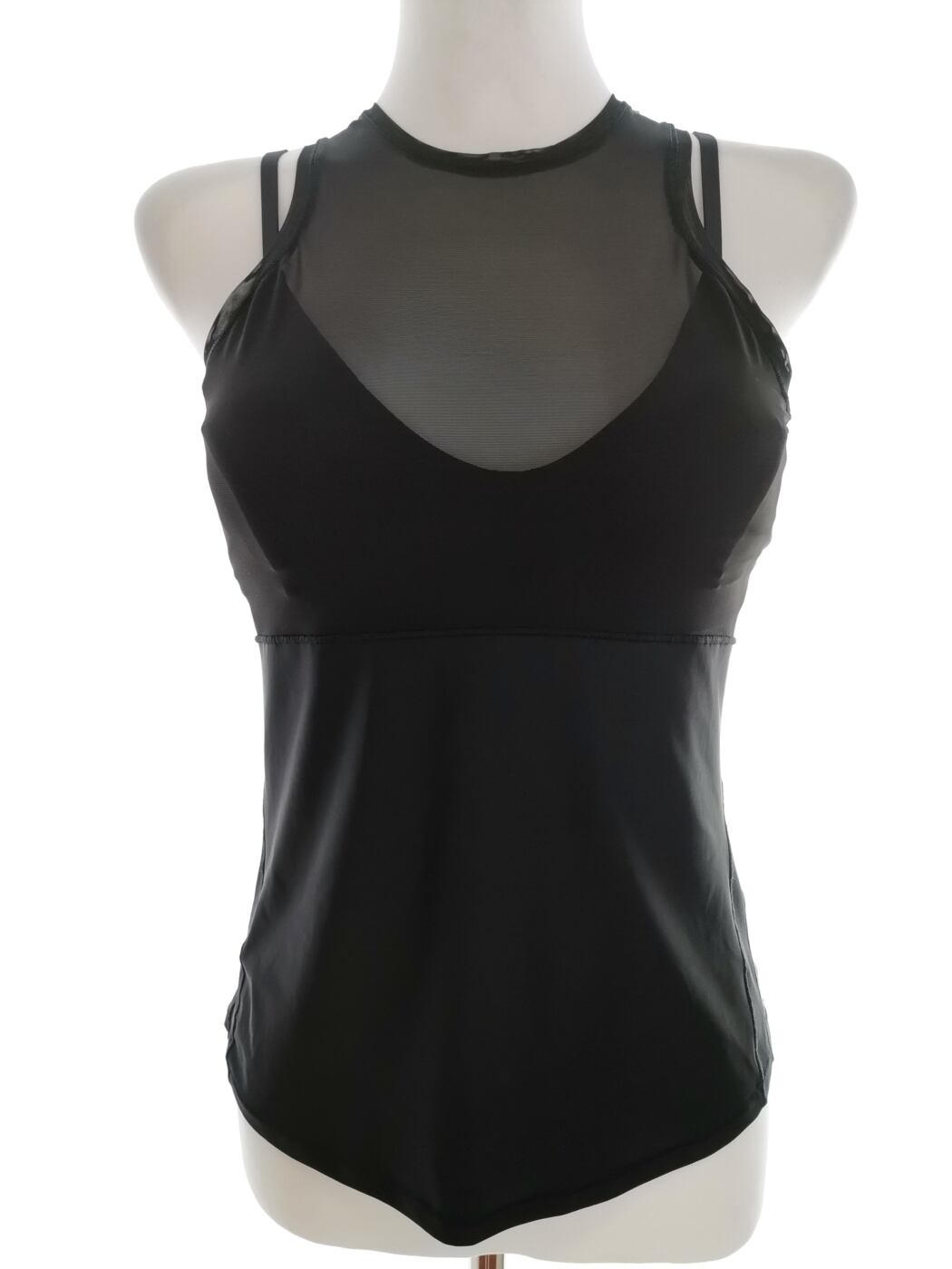 Lululemon Rozmiar 2 (36) Kolor Czarny Crew Neck Bluzka Bezrękawnik