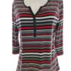 BETTY BARCLAY Rozmiar 42 Kolor Szary Pasy Split Crew Neck Bluzka Rękaw 3/4 Materiał Bawełna 100%