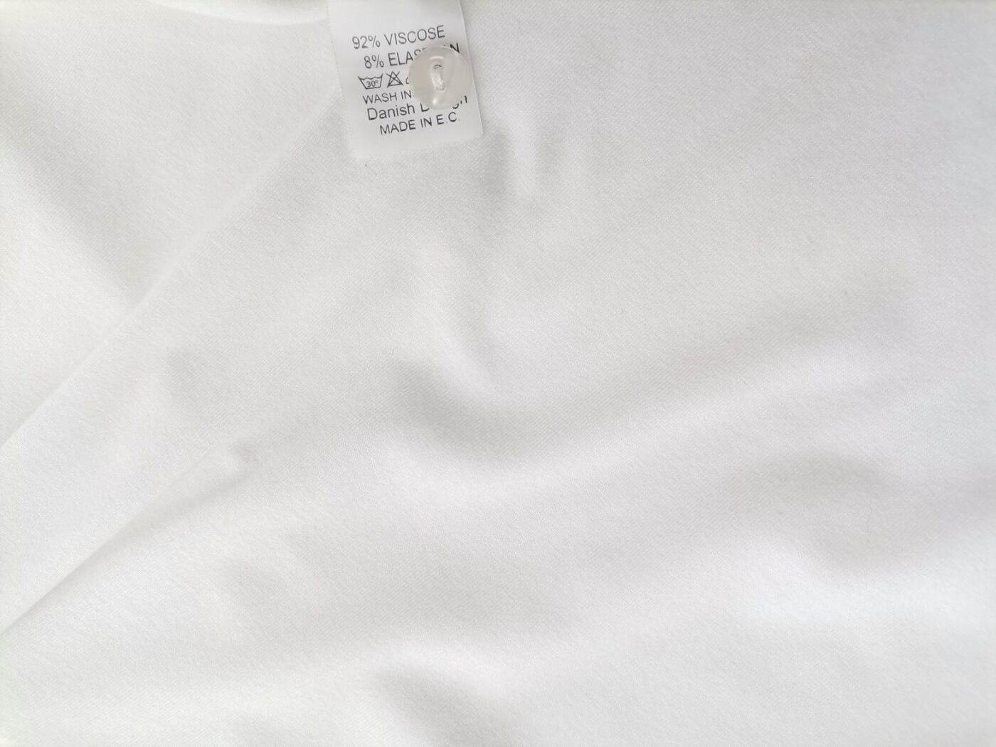 Handberg Rozmiar XL Kolor Biały Okrągły dekolt Tunika Popover Bluzka Rękaw 3/4 Materiał Wiskoza Handberg Rozmiar XL Kolor Biały Okrągły dekolt Tunika Popover Bluzka Rękaw 3/4 Materiał Wiskoza
