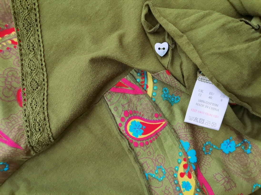 Joe Browns Rozmiar 12 (40) Kolor Zielony Paisley Okrągły dekolt Tunika Bluzka Bezrękawnik Materiał Bawełna 100% Joe Browns Rozmiar 12 (40) Kolor Zielony Paisley Okrągły dekolt Tunika Bluzka Bezrękawnik Materiał Bawełna 100%