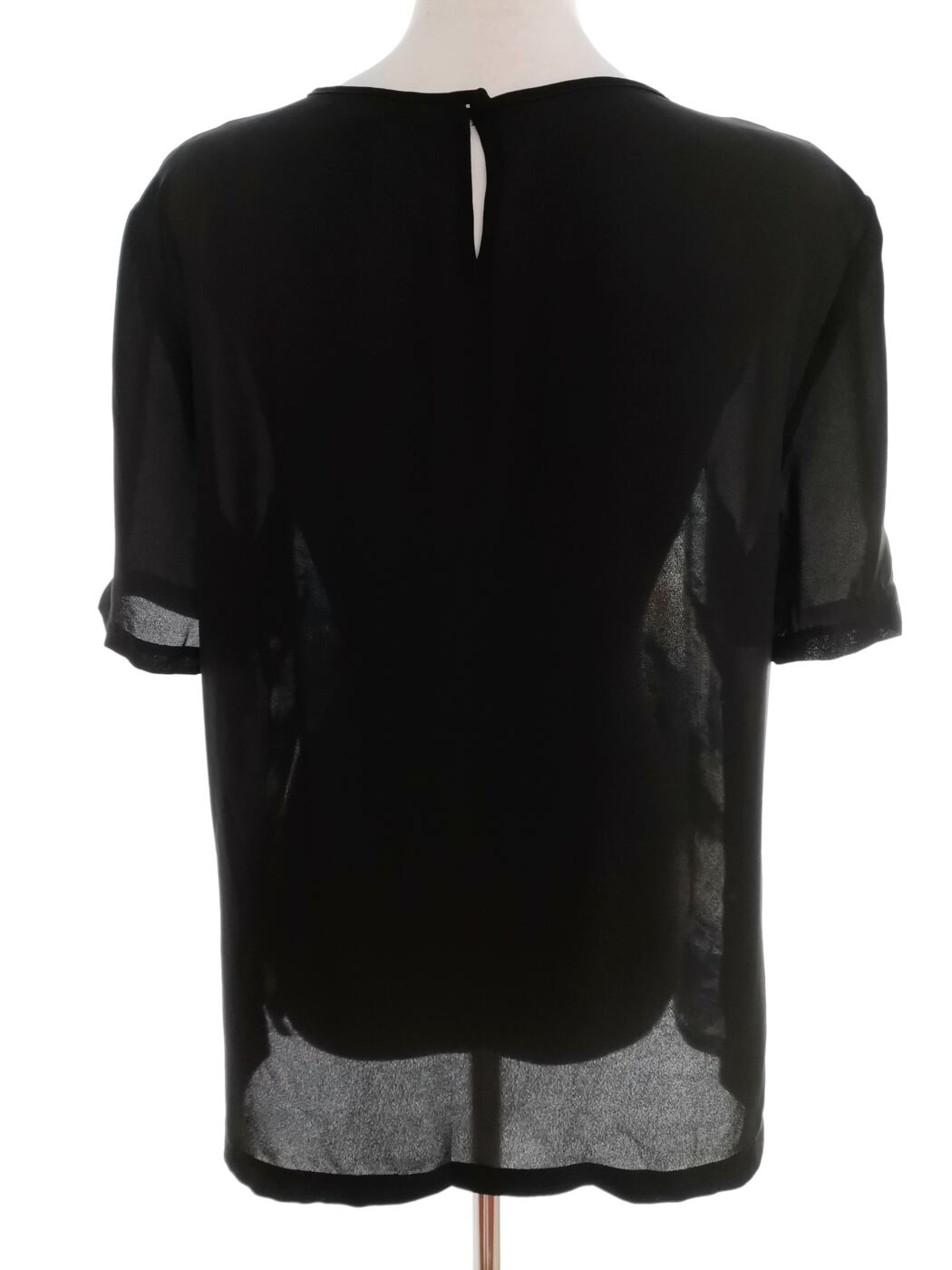 Warehouse Rozmiar L Kolor Czarny Crew Neck Bluzka Krótki rękaw